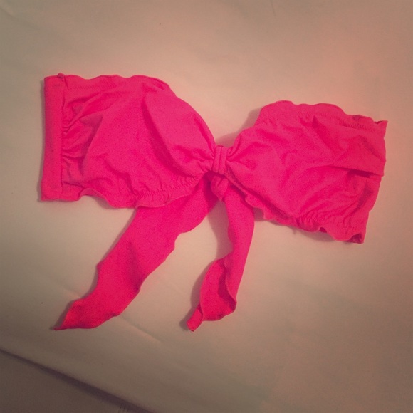 Victoria's Secret hot pink strapless bikini top