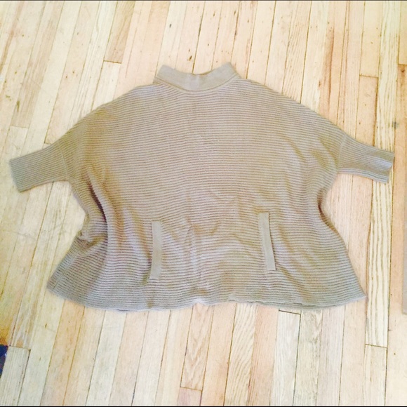 ribbed, oversized poncho sweater