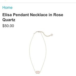 Kendra Scott Rose Quarts Elisa Necklace