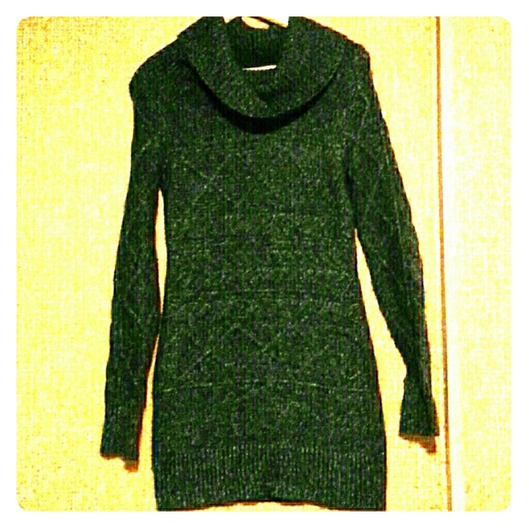 Charcoal Grey Cowl neck sweater dress M