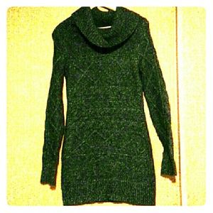 Charcoal Grey Cowl neck sweater dress M