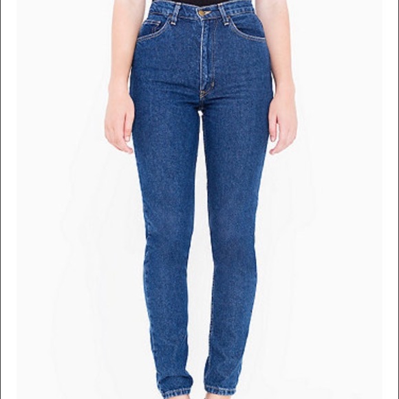 American Apparel Dark Wash High-Waist Jean