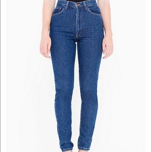 American Apparel Dark Wash High-Waist Jean