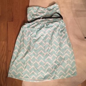 Plus Size Mint Chevron Tube Dress