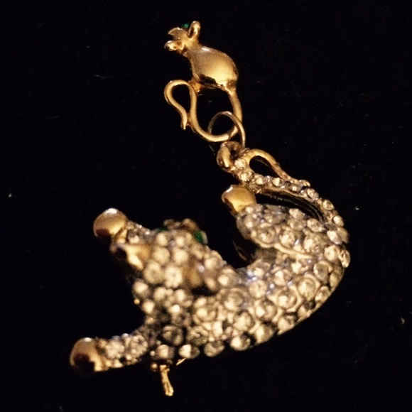 Gold with with pave Swarovski crystals , - Picture 2 of 4