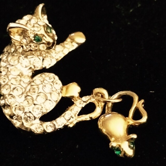 Gold with with pave Swarovski crystals , - Picture 3 of 4