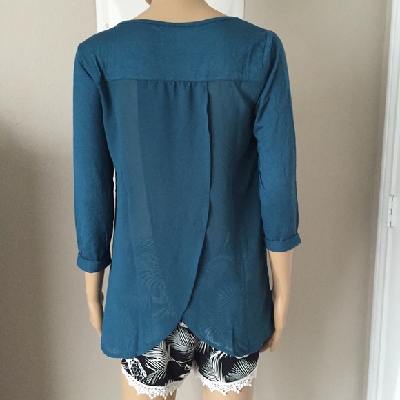 New💥! ISLA teal blouse with sequin pocket - Picture 2 of 4
