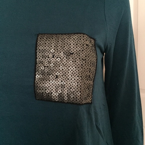 New💥! ISLA teal blouse with sequin pocket - Picture 3 of 4
