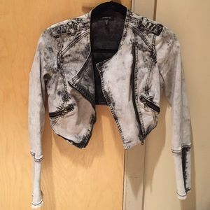 Bebe crop jean jacket