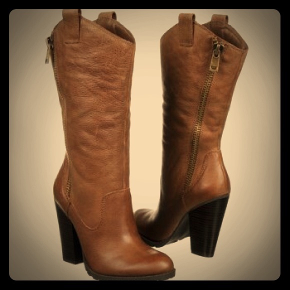 Jessica Simpson Dee Cowboy Boot Brown Leather