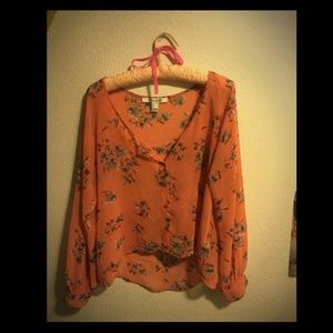 Floral high low blouse