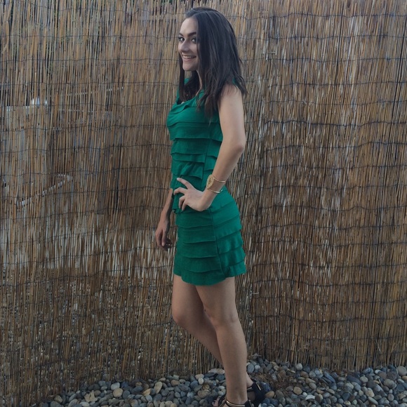 Green Ruffle Dress - Picture 2 of 2