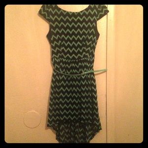 💚Gorgeous Hi-low Green & Black Dress💚
