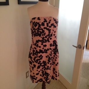 Pink & Black strapless dress