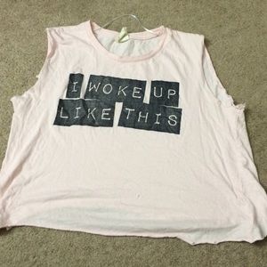 I woke up like this muscle tee