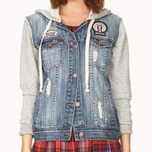 Jean jacket with hoodie