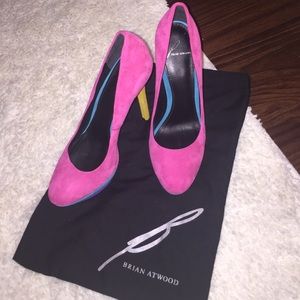 Multi-colored suede Brian Atwood Pumps