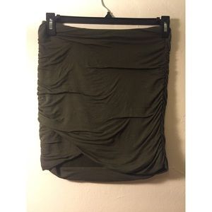 Olive rouched skirt