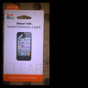 NEW! TECH & GO iPhone 4/4S Clear Screen Protector