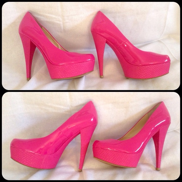EUC Enzo Angiolini pink patent platform pumps 7.5
