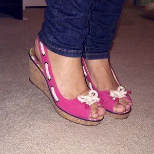 Pink Sperry Top-Sider Wedges