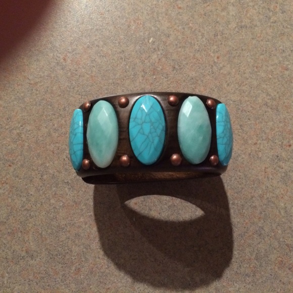 Brown Bracelet with Turquoise Stone