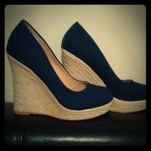Navy Blue Wedges
