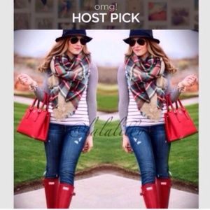 4 LEFT! Fall Tartan Blanket Scarf