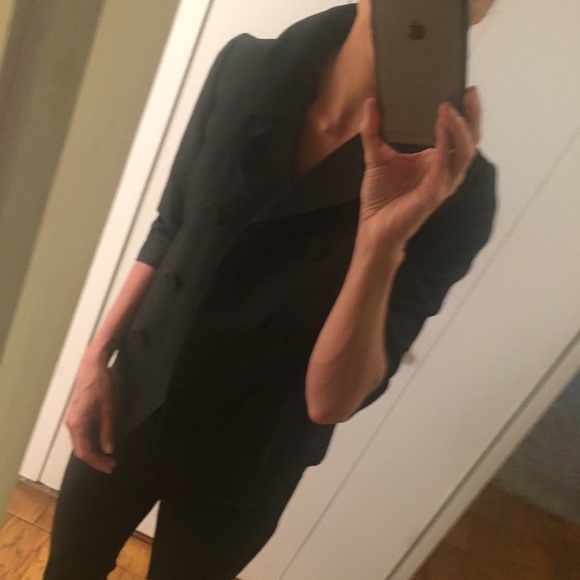 Black fall work blazer high neck