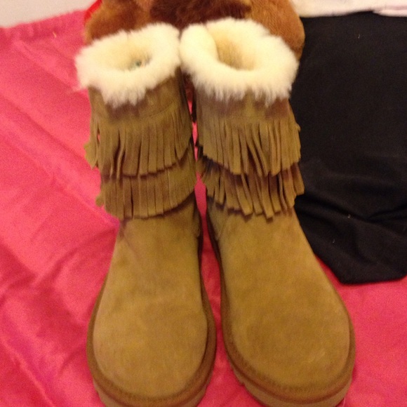 Moccasin Ugg Boots ❤️ 10/10 Shape - Picture 3 of 4