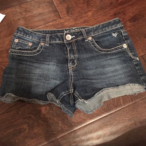 Justice 12 1/2 plus girls blue jean shorts