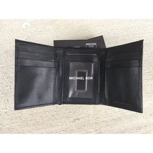 Michael Kors Mens Genuine Leather Trifold Wallet