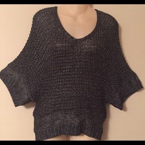 STUDIO Y Black and Silver Sweater L