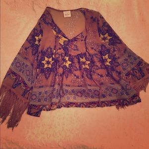 Black Bead fringe top