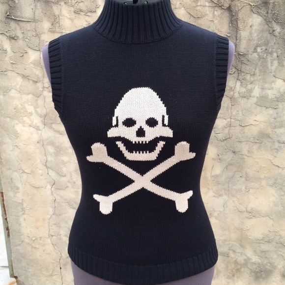 Betsey Johnson Skull Sweater Vest