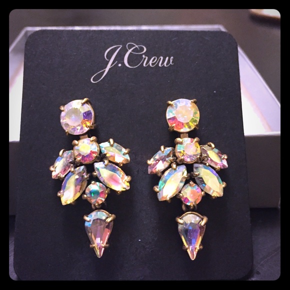 J Crew NWT rainbow glass earrings