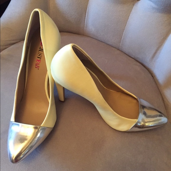Silver and Cream pumps