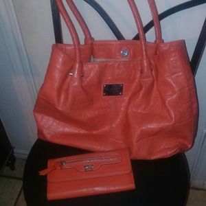 Nine West orange purse w/wallet