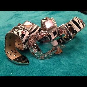 Kids bling zebra print belt! So cute!!