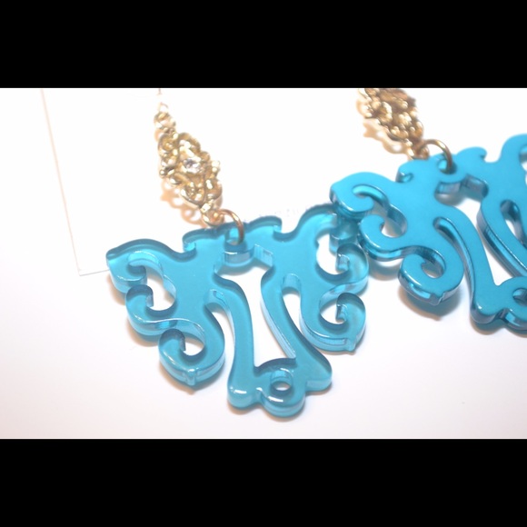 Zenzii acrylic blue statement earrings