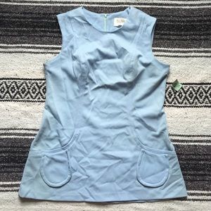 60-70s Vintage NWT Light Blue Two-Pocket SS Tunic