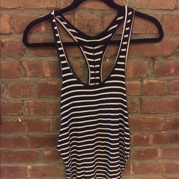 The Hanger - black and white racer back tank