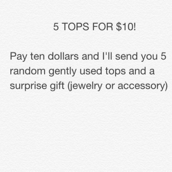 🍷🎉5 RANDOM TOPS + surprise gift!