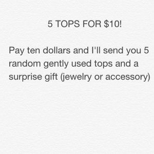 🍷🎉5 RANDOM TOPS + surprise gift!