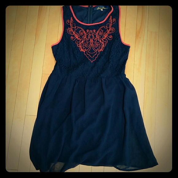 Navy and orange dress