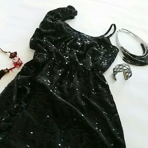 Sequined black dress
