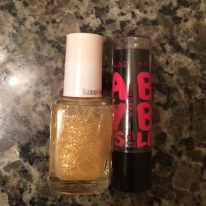 Essie "As Gold as it gets" + Maybelline Baby Lips