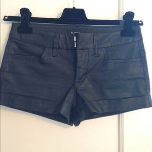 Bebe black pleather shorts