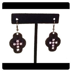 Handmade Brass cross w Swarovski crystals