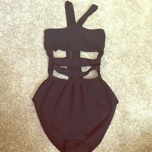 Black Caged Bodysuit from Nasty Gal